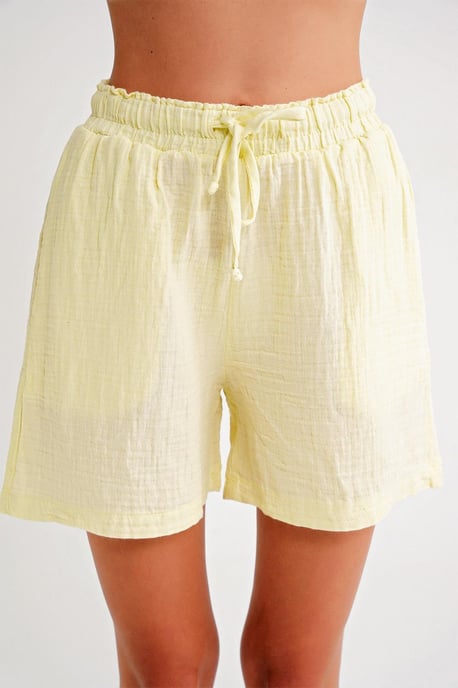 Hochtaillierte Baumwollshorts mit Struktur - Image 4