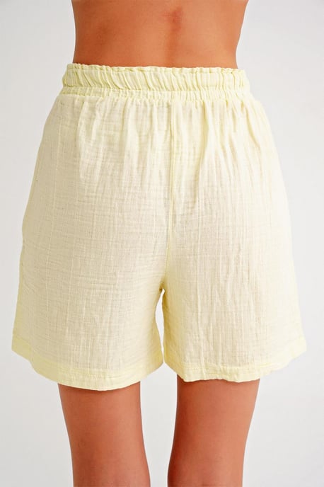 Hochtaillierte Baumwollshorts mit Struktur - Image 6
