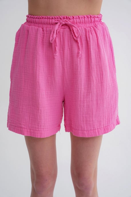Hochgeschnittene Texturierte Baumwollshorts - Image 5