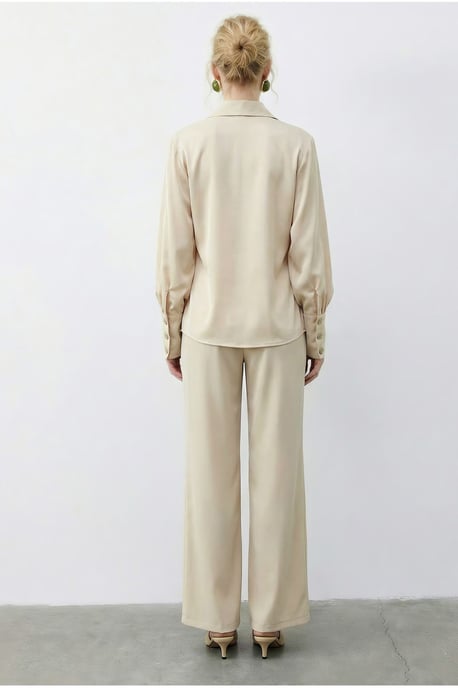 Schal-Muster Bluse und Hochtaillierte Weite Hose Zwei-Teile Set - Image 6