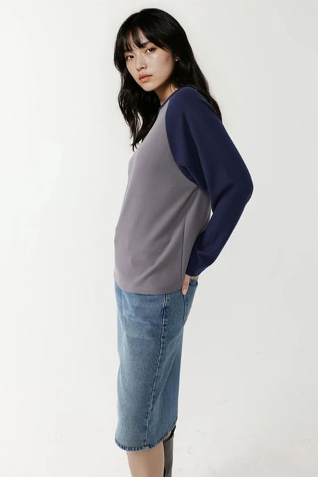 Hiccup Langarm-Waffeloberteil mit Raglanärmeln und Rundhals, Unisex - Grau - Image 2