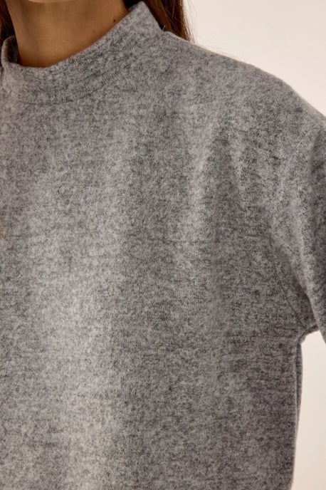 Lockere Passform Halb-Stehkragen Cropped Bluse - Image 5