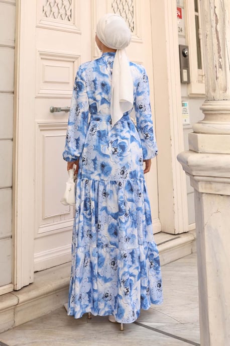 Knopf-Front Maxi-Kleid mit Taillenband - Image 5