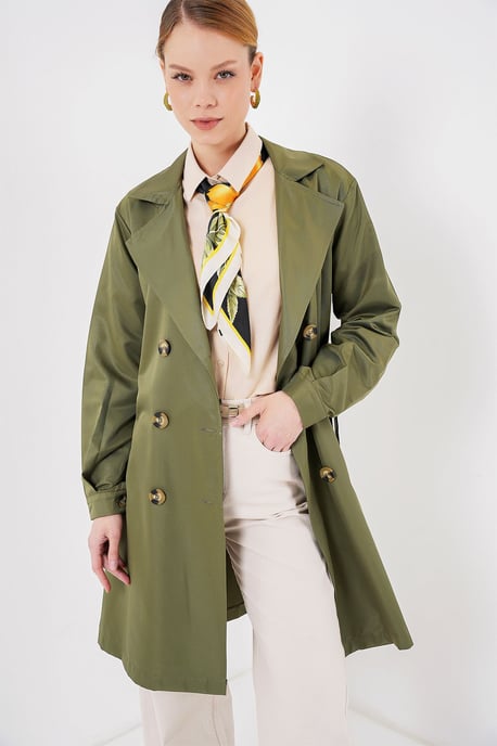 Doppelreihiger Elastischer Trenchcoat - Image 1