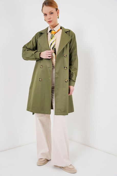 Doppelreihiger Elastischer Trenchcoat - Image 2