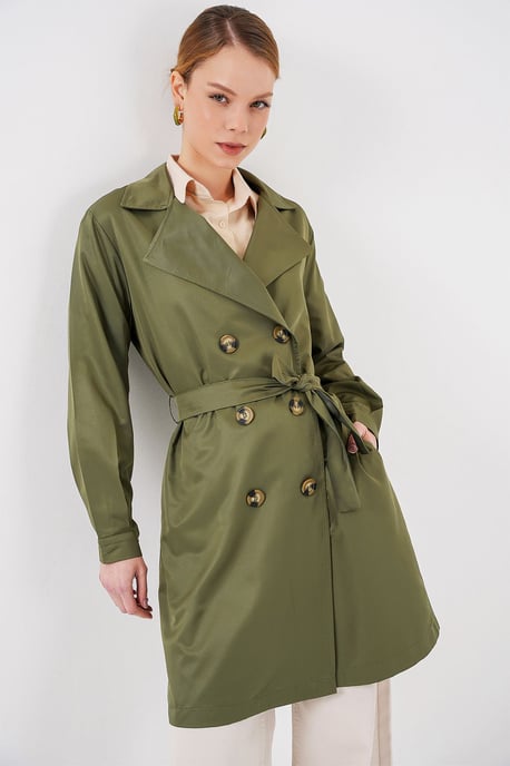 Doppelreihiger Elastischer Trenchcoat - Image 3