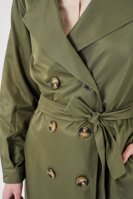 Doppelreihiger Elastischer Trenchcoat - Image 5