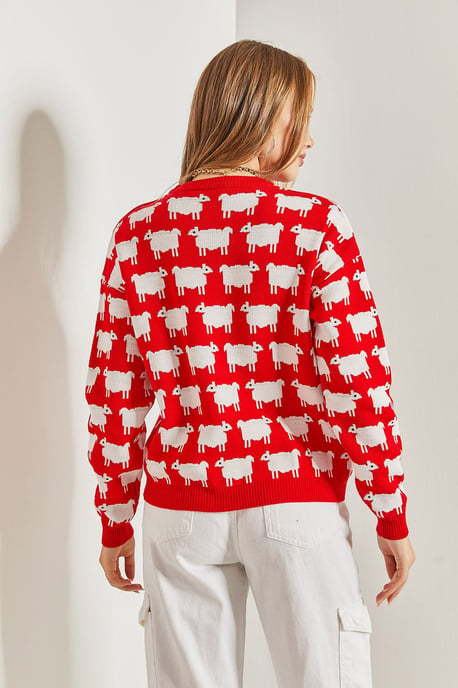 Musterpullover mit dickem Strick und Rundhalsausschnitt - Image 6