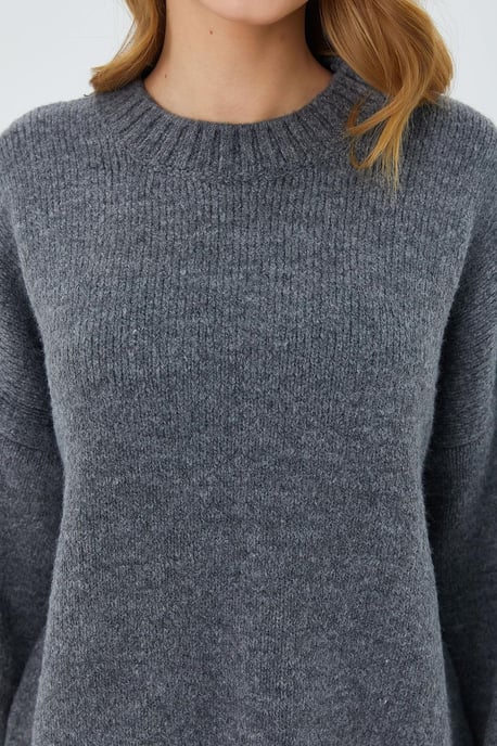 Übergroßer Strukturstrickpullover mit Rundhalsausschnitt - Image 3