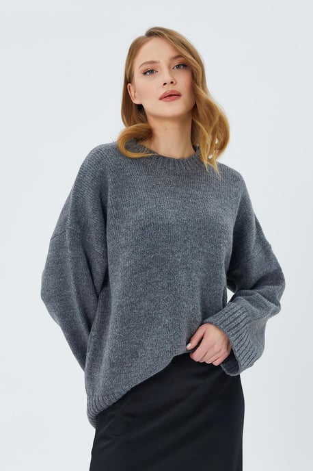Übergroßer Strukturstrickpullover mit Rundhalsausschnitt - Image 5