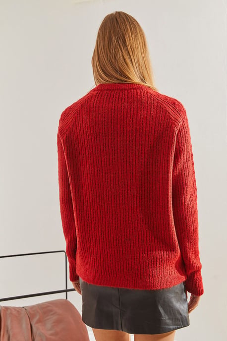 Musterierter dicker Rundhals-Pullover - Image 3