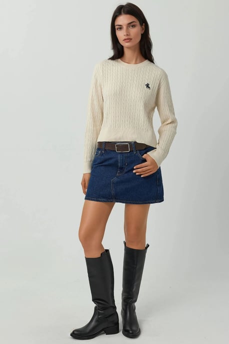 Bestickter Pullover mit Haargflecht-Muster - Image 5