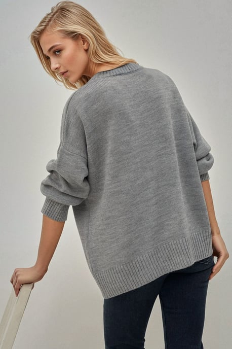 Dicker Strick Rundhals Langpullover - Image 2