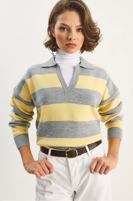 Gestreifter Strickpullover - Image 4