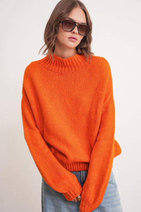 Lockerer Fit Rundhals Dicken Strickpullover - Image 1