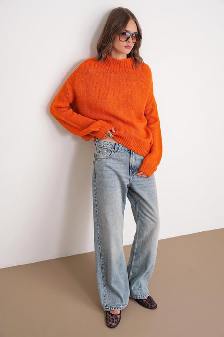 Lockerer Fit Rundhals Dicken Strickpullover - Image 2