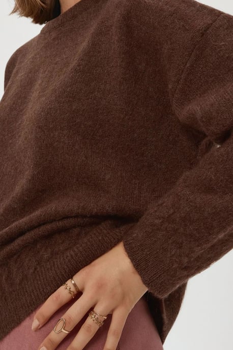 Geflochtener detaillierter strukturierter Rundhalsausschnitt-Pullover - Image 3