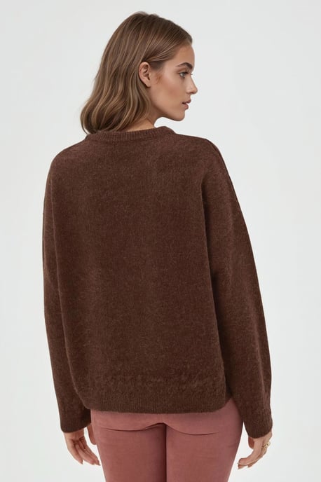 Geflochtener detaillierter strukturierter Rundhalsausschnitt-Pullover - Image 4