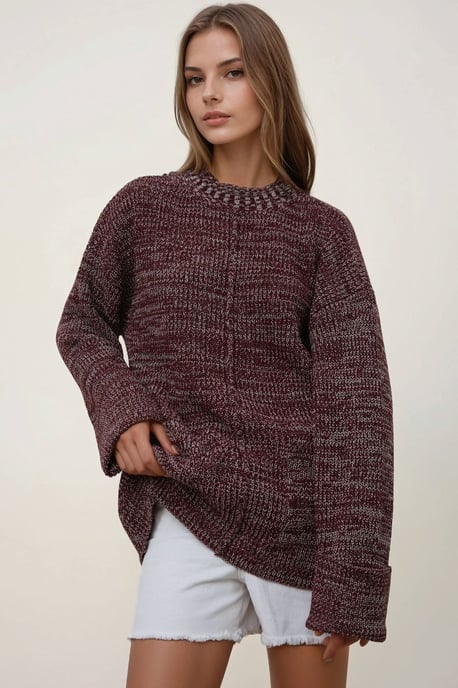 Lässiger Strickpullover mit Struktur und Taschen - Image 5
