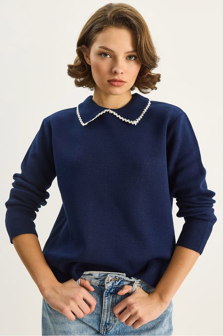 Strickpullover mit Hemdkragen - Image 1