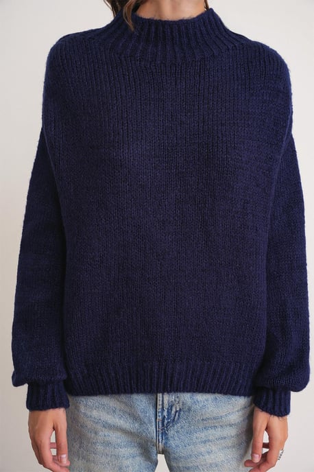 Lockerer Passform Rundhals Dickstrickpullover - Image 5