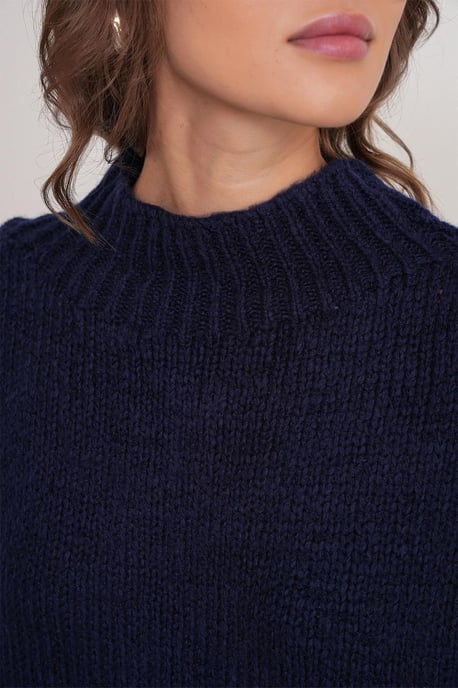 Lockerer Passform Rundhals Dickstrickpullover - Image 6
