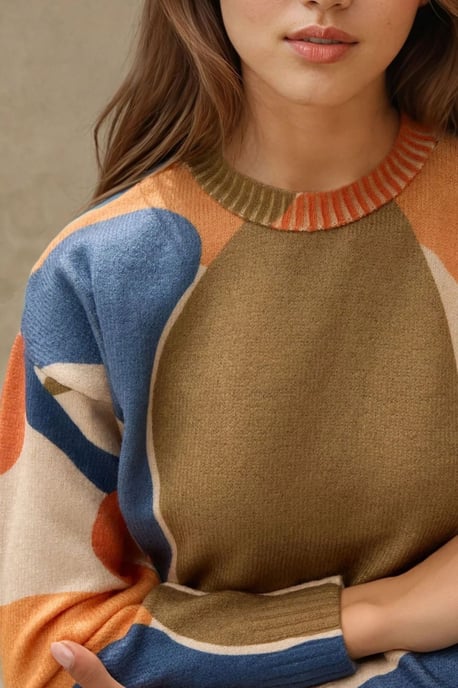 Jacquard-Strickpullover mit Rundhalsausschnitt - Image 2