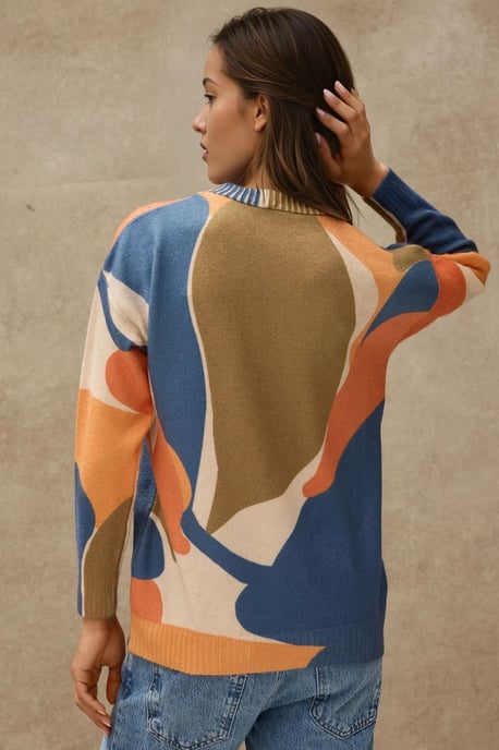 Jacquard-Strickpullover mit Rundhalsausschnitt - Image 3