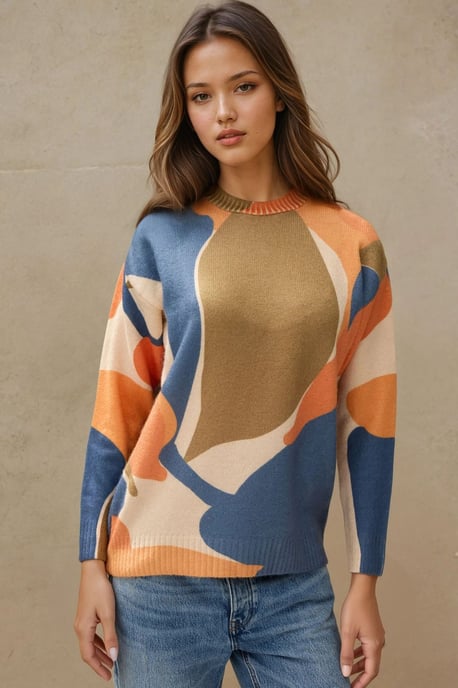 Jacquard-Strickpullover mit Rundhalsausschnitt - Image 4
