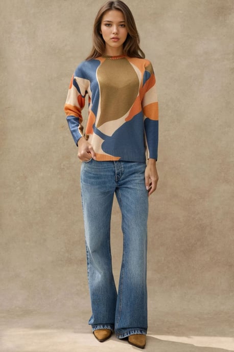 Jacquard-Strickpullover mit Rundhalsausschnitt - Image 6