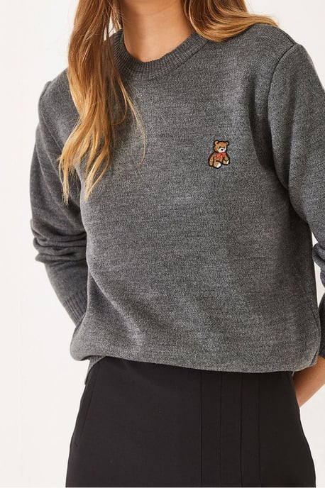Gestickter Rundhalsausschnitt Pullover - Image 4