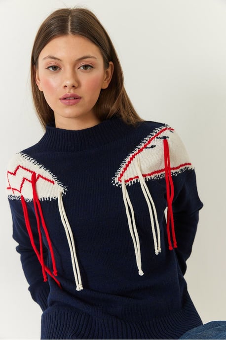 Fransen Crew-Neck Musterpullover - Image 4
