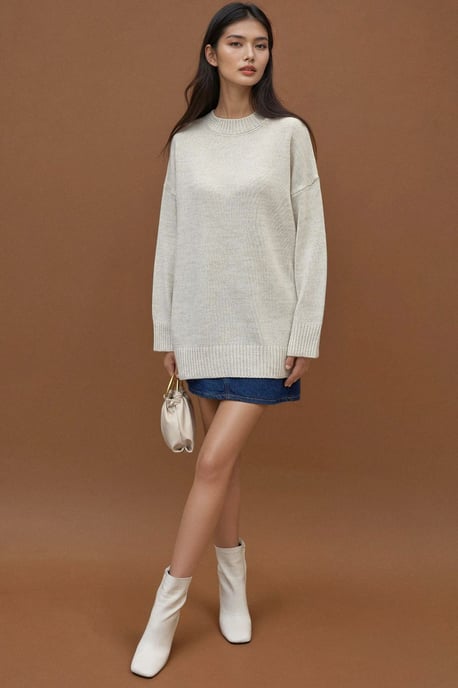 Dicker Strick-Pullover mit Rundhalsausschnitt - Image 1