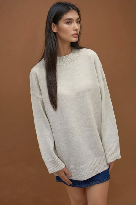 Dicker Strick-Pullover mit Rundhalsausschnitt - Image 4