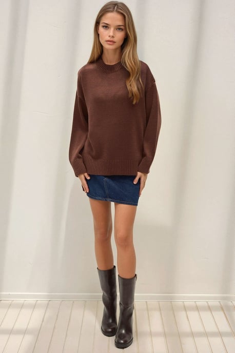 Rundhals Bequemer Pullover - Image 6
