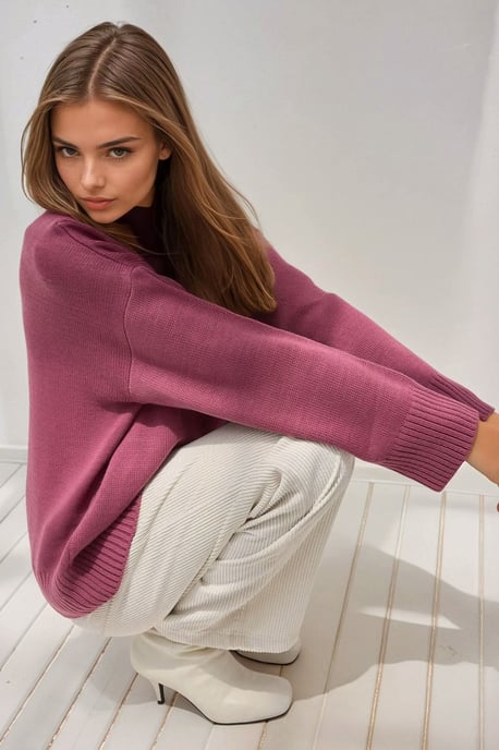 Rundhals Gemütlicher Pullover - Image 5