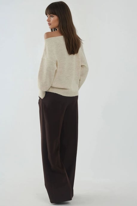 Weicher strukturierten Off-Shoulder Strickpullover - Image 5
