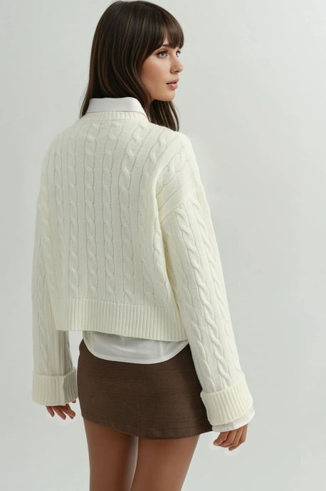Haarkranz-Strickpullover mit Stickerei - Image 3