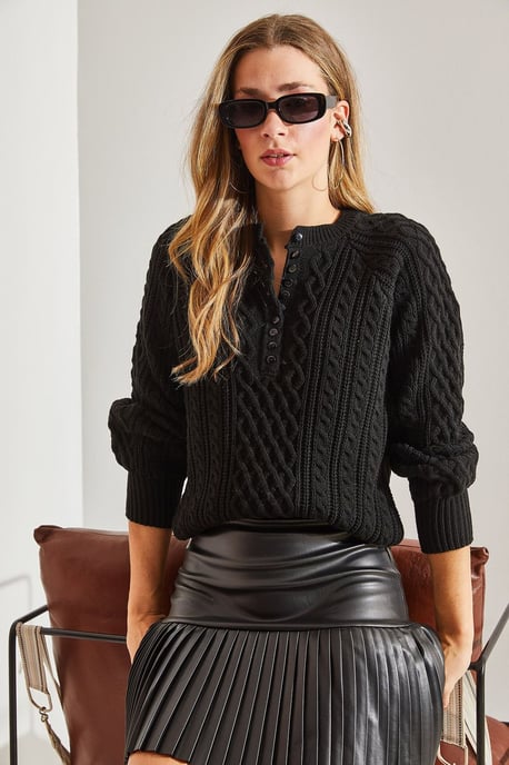 Strickpullover mit Knopfkragen - Image 4