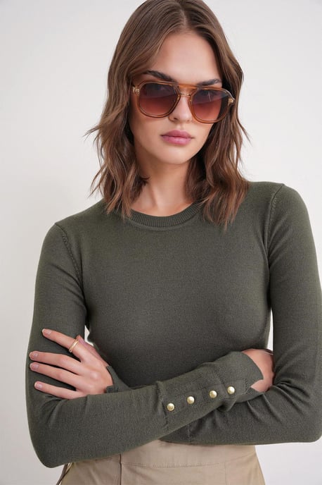 Rundhals Strickpullover - Image 1