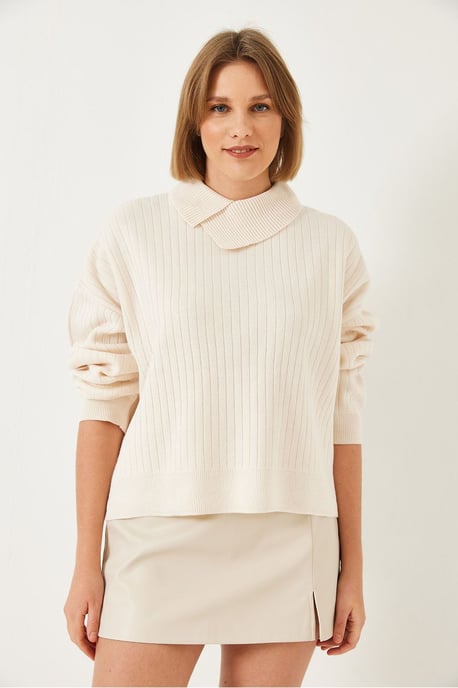 Rippstrick-Schalkragenpullover - Image 2