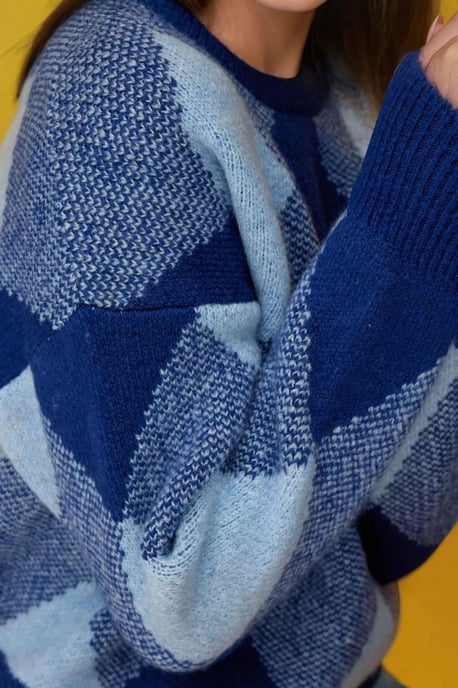 Diamantmuster Crew-Neck-Pullover - Image 5