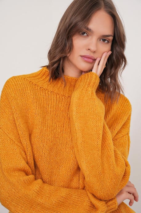 Lässiger Schnitt Rundhals Dickstrickpullover - Image 3