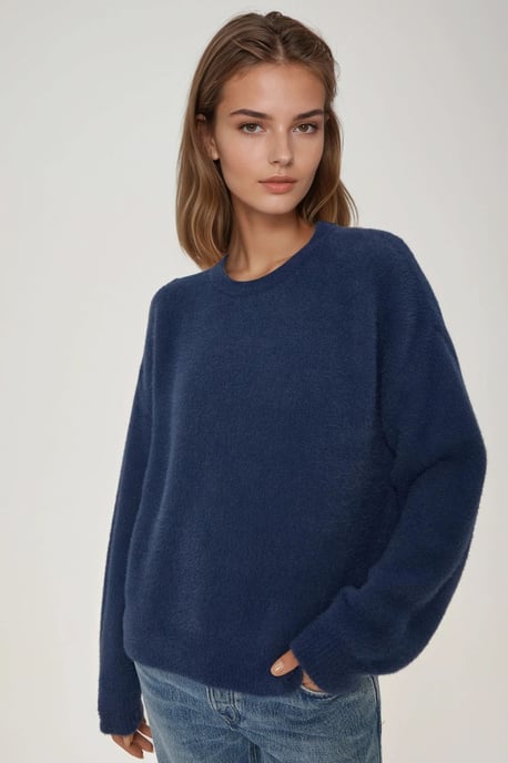 Bärtiger Rundhalsausschnitt Ultra Soft Touch Strickpullover - Image 6