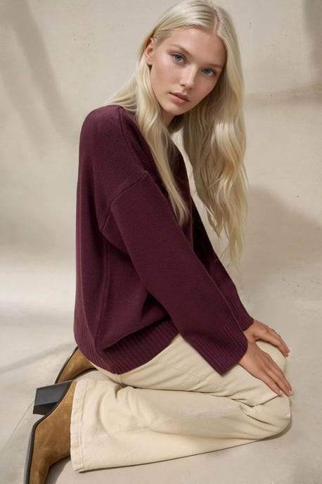 Rundhals Gemütlicher Pullover - Image 3