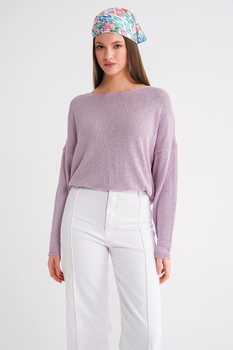 Übergroßer Bootsausschnitt Strickpullover - Image 3