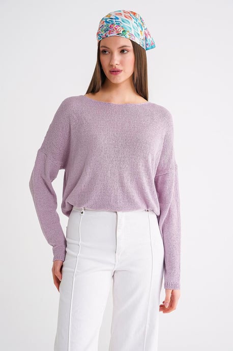 Übergroßer Bootsausschnitt Strickpullover - Image 4