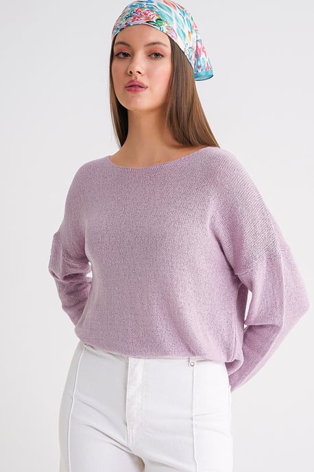 Übergroßer Bootsausschnitt Strickpullover - Image 5