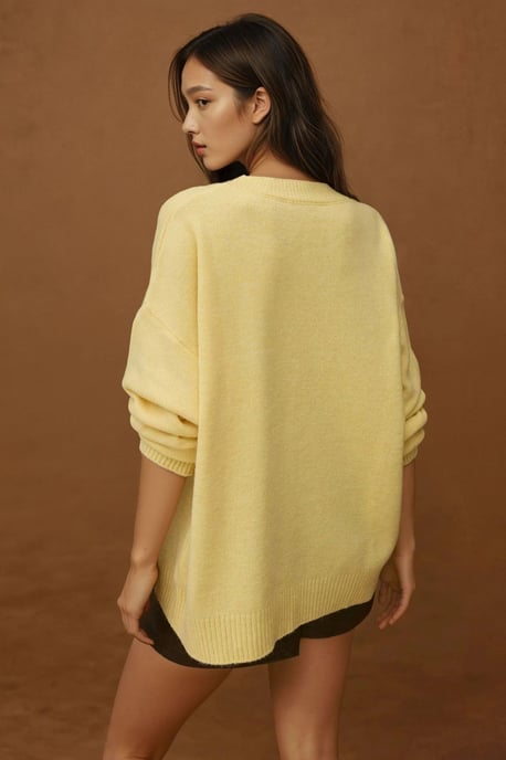 Dicker Strick Rundhalsausschnitt Langpullover - Image 3