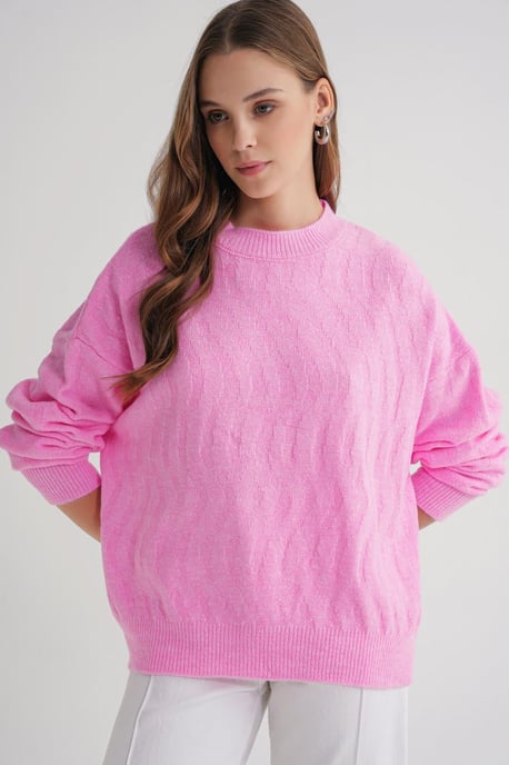 Rippstrick-Pullover mit Haarzopfmuster - Image 2